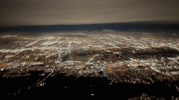 Blurred LA upon Landing at LAX 